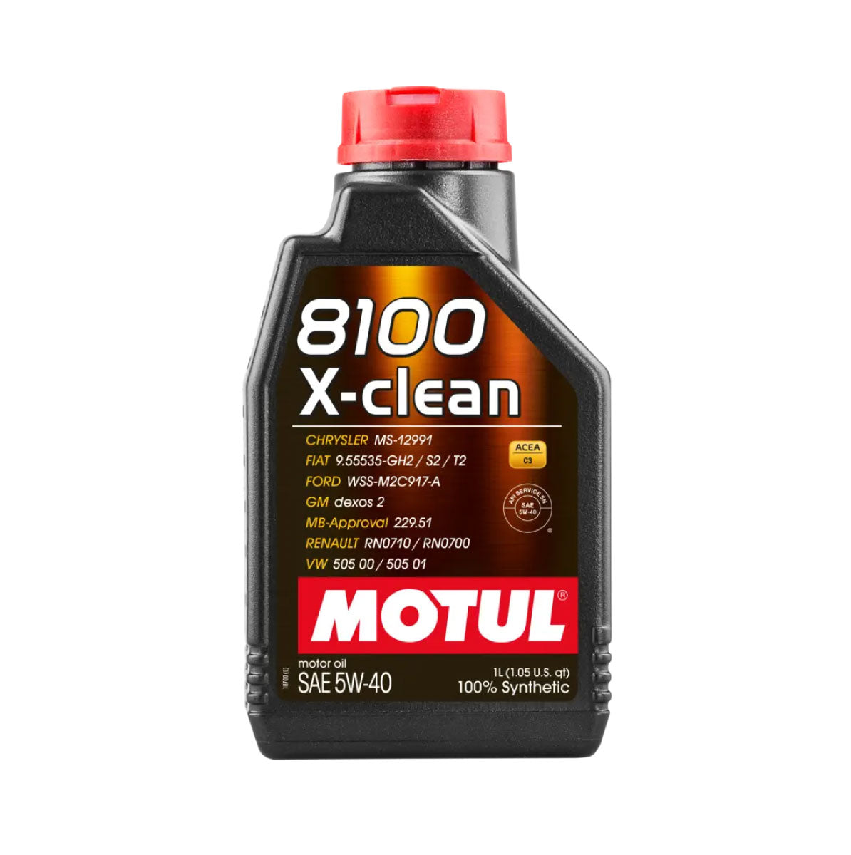 ACEITE MOTUL SINTETICO 8100 X-CLEAN GEN2 5W40 BOTELLA 1L (102786)(109761)