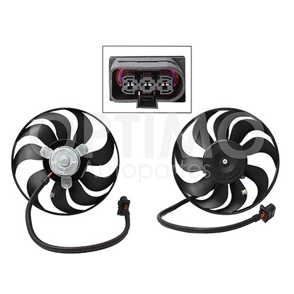 MOTOVENTILADOR JETTA A4 (CLASICO) 1.8L 2.0L 99-015, GOLF A4 1.8L 2.0L 99-07 (C/AA) DERECHO AUXILIAR CHICO