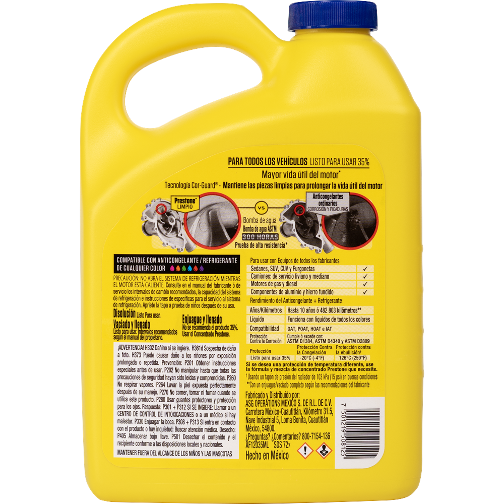 ANTICONGELANTE PRESTONE COR-GUARD LISTO PARA USAR 35%  946 ML