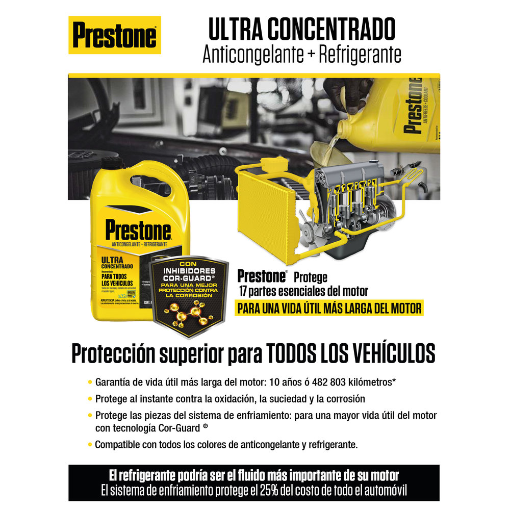 ANTICONGELANTE PRESTONE COR-GUARD MAX CONCENTRADO 97% 3.785 L