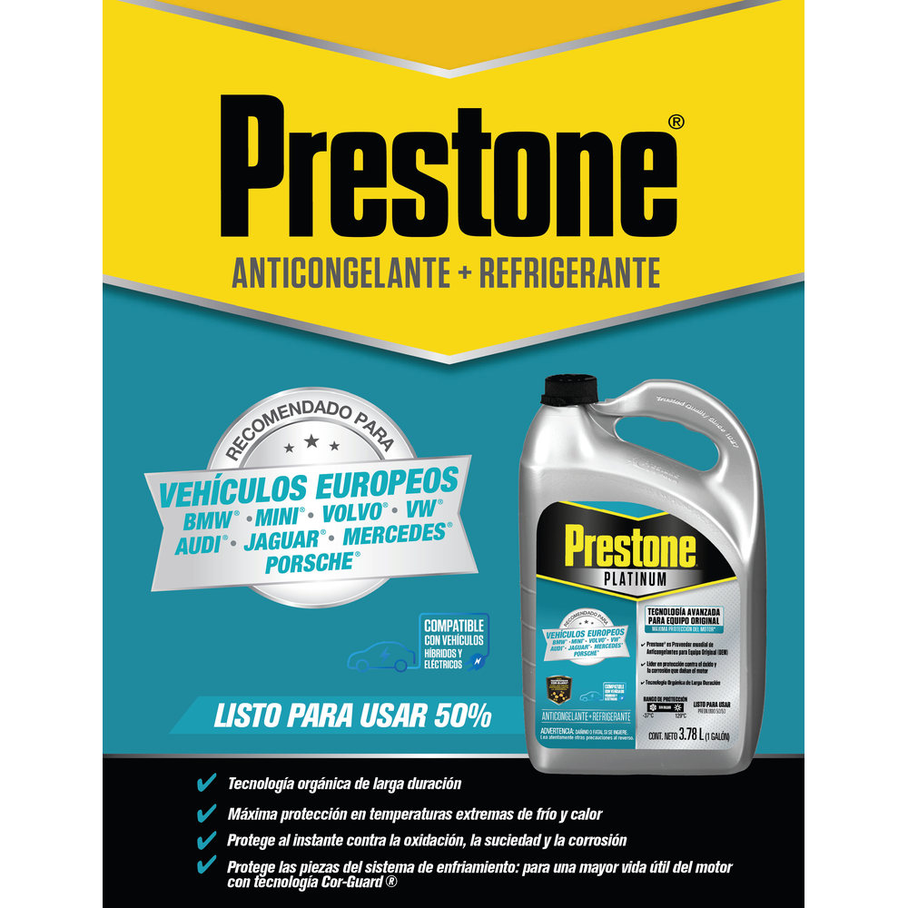 ANTICONGELANTE PRESTONE AFC AZUL  50% 3.785L EUROPEOS 6X1GA