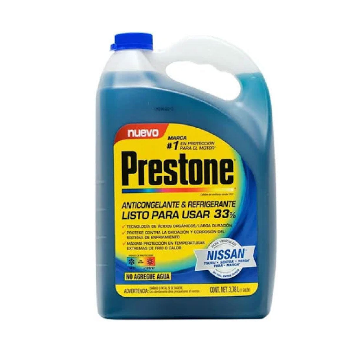 ANTICONGELANTE PRESTONE AZUL VEHICULOS ASIATICOS LISTO PARA USAR 50% 3.785
