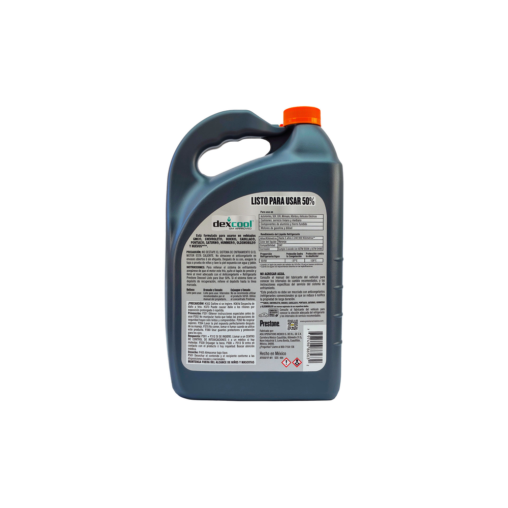 ANTICONGELANTE PRESTONE DEX COOL LISTO PARA USAR 50% 3.785 L