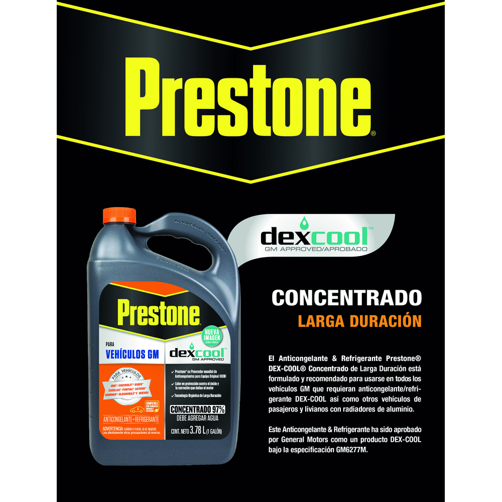 ANTICONGELANTE PRESTONE DEX COOL CONCENTRADO 97% 3.785 L