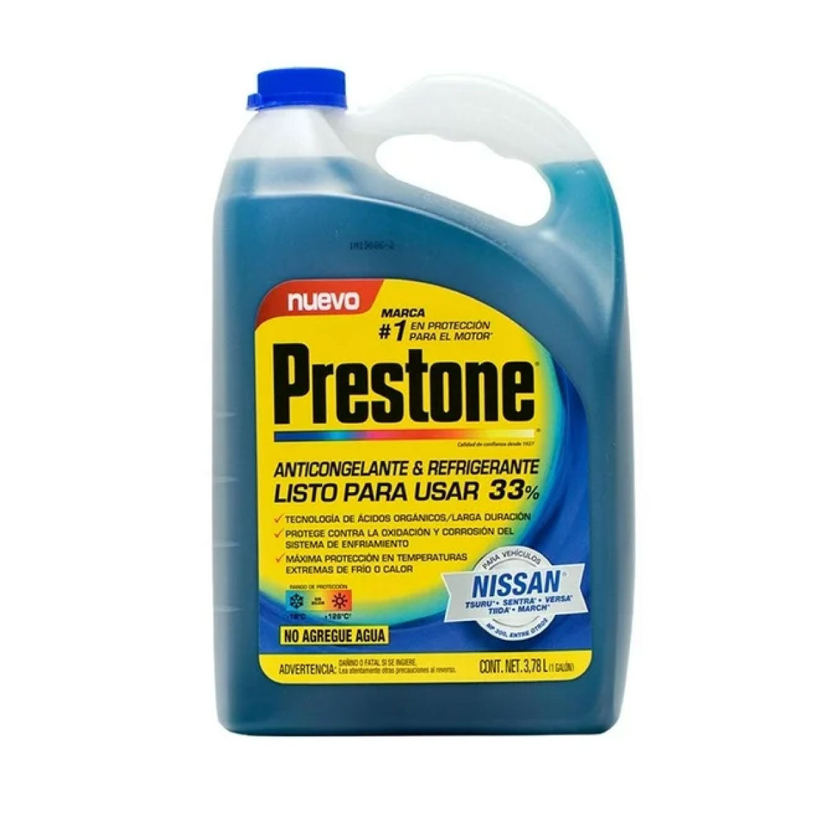ANTICONGELANTE PRESTONE AZUL NISSAN LISTO PARA USAR 33% 3.785 L