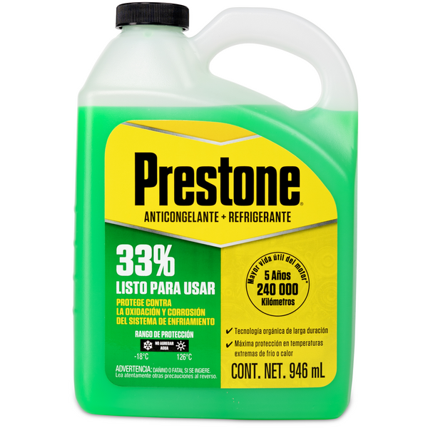 ANTICONGELANTE PRESTONE VERDE LISTO PARA USAR 33% 946ML