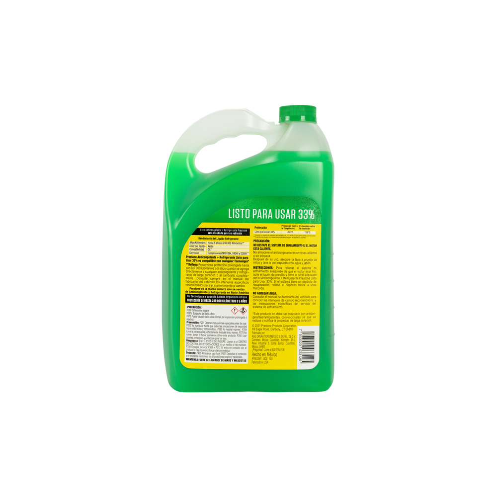 ANTICONGELANTE PRESTONE VERDE LISTO PARA USAR 33% 3.785 L