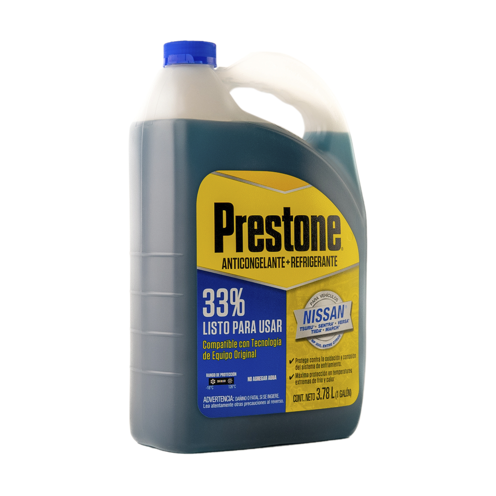 ANTICONGELANTE PRESTONE AZUL NISSAN LISTO PARA USAR 33% 3.785 L