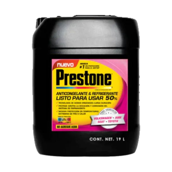 ANTICONGELANTE PRESTONE ROSA LISTO PARA USAR 50% 19 L