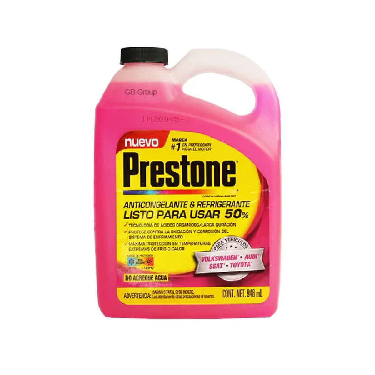 ANTICONGELANTE PRESTONE ROSA LISTO PARA USAR 50% 946 ML