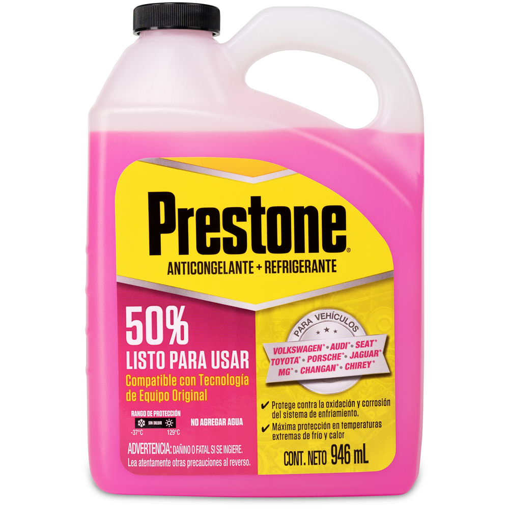ANTICONGELANTE PRESTONE ROSA LISTO PARA USAR 50% 946 ML
