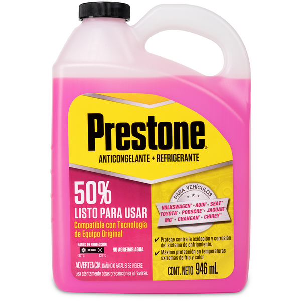 ANTICONGELANTE PRESTONE ROSA LISTO PARA USAR 50% 946 ML