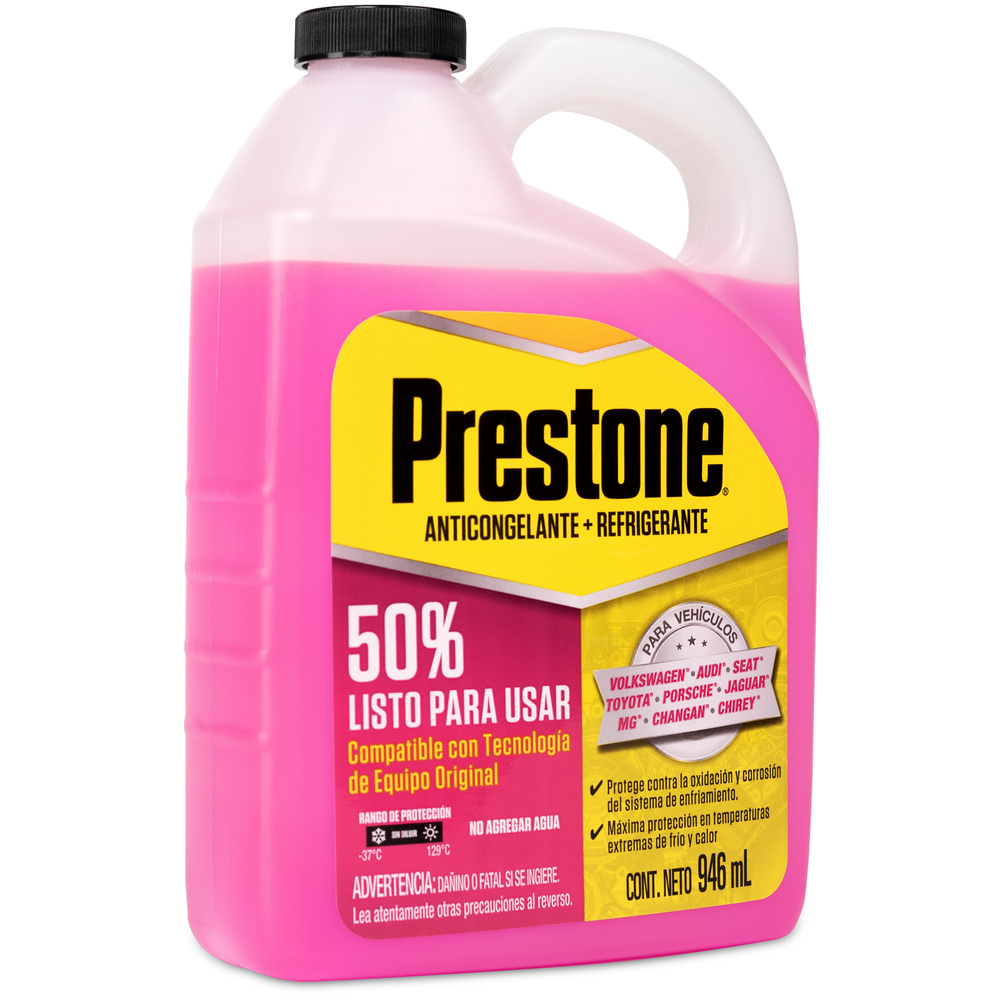ANTICONGELANTE PRESTONE ROSA LISTO PARA USAR 50% 946 ML