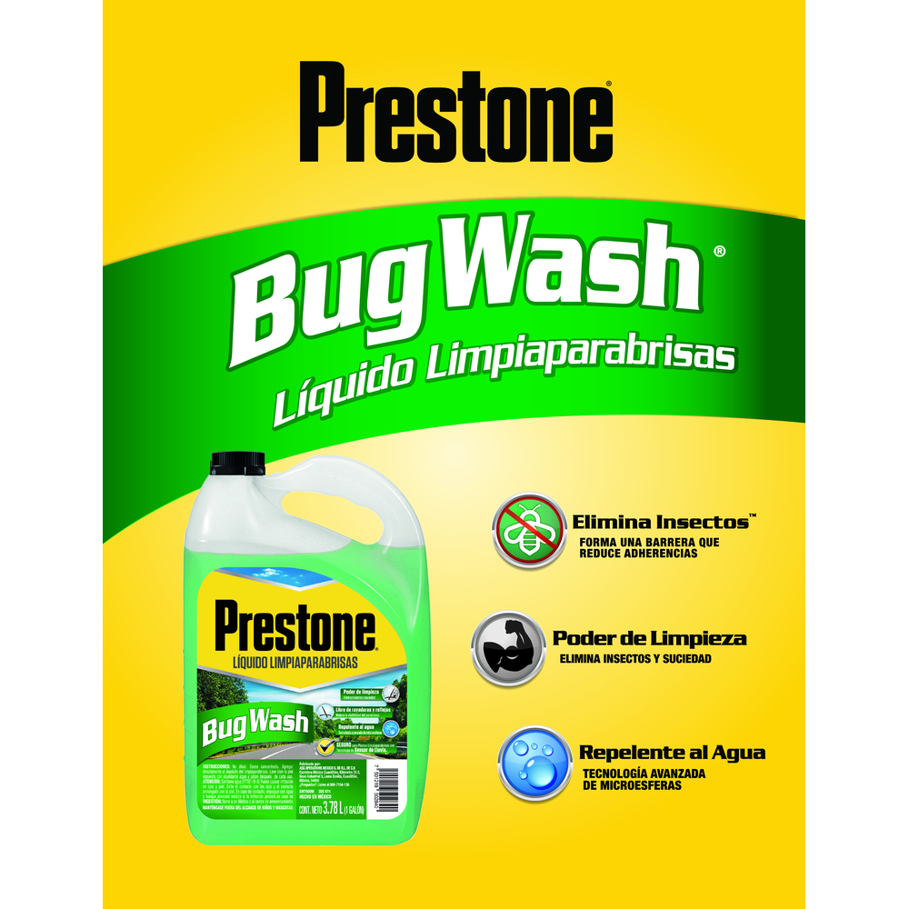 PRESTONE BUG WASH LIQUIDO LIMPIAPARABRISAS 3.785 L