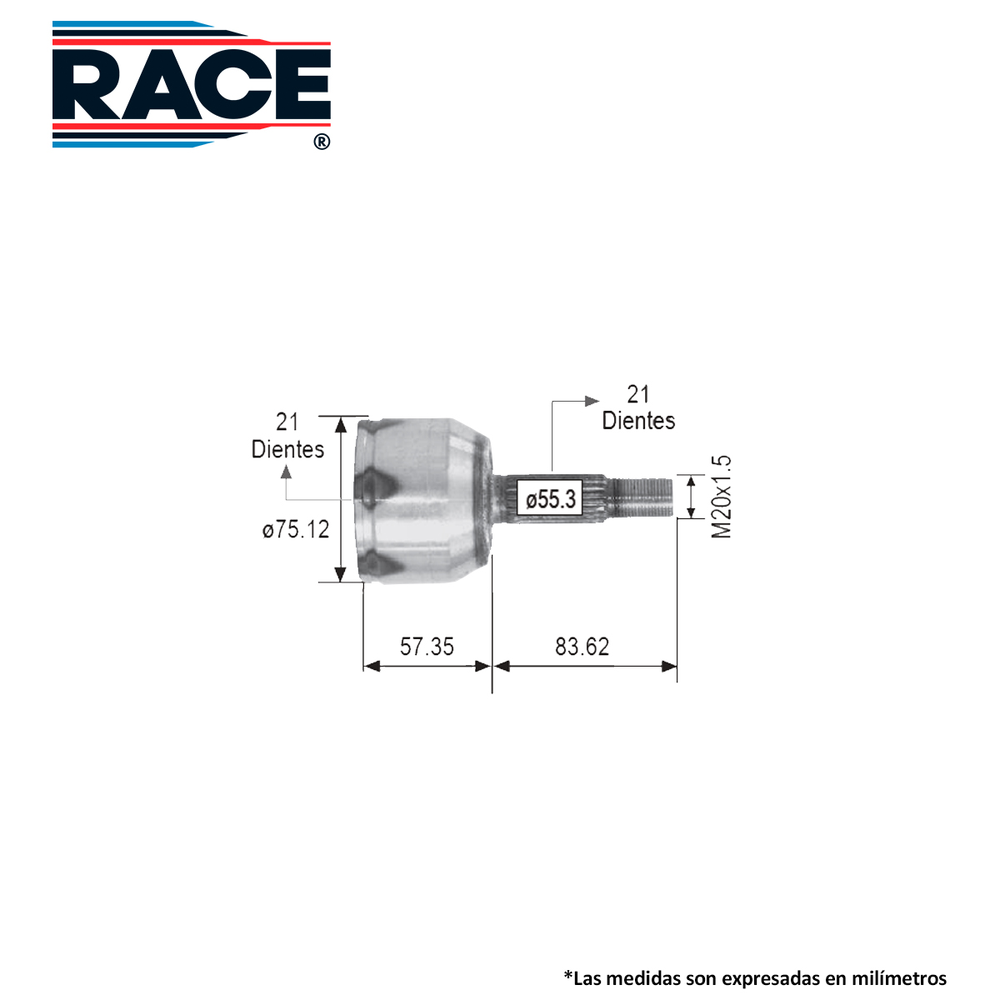 JUNTA LADO RUEDA IZQ-DER PLATINA 02-010, APRIO 08-010, CLIO 02-010, KANGOO 04-08 S/ABS (GASOLINA)
