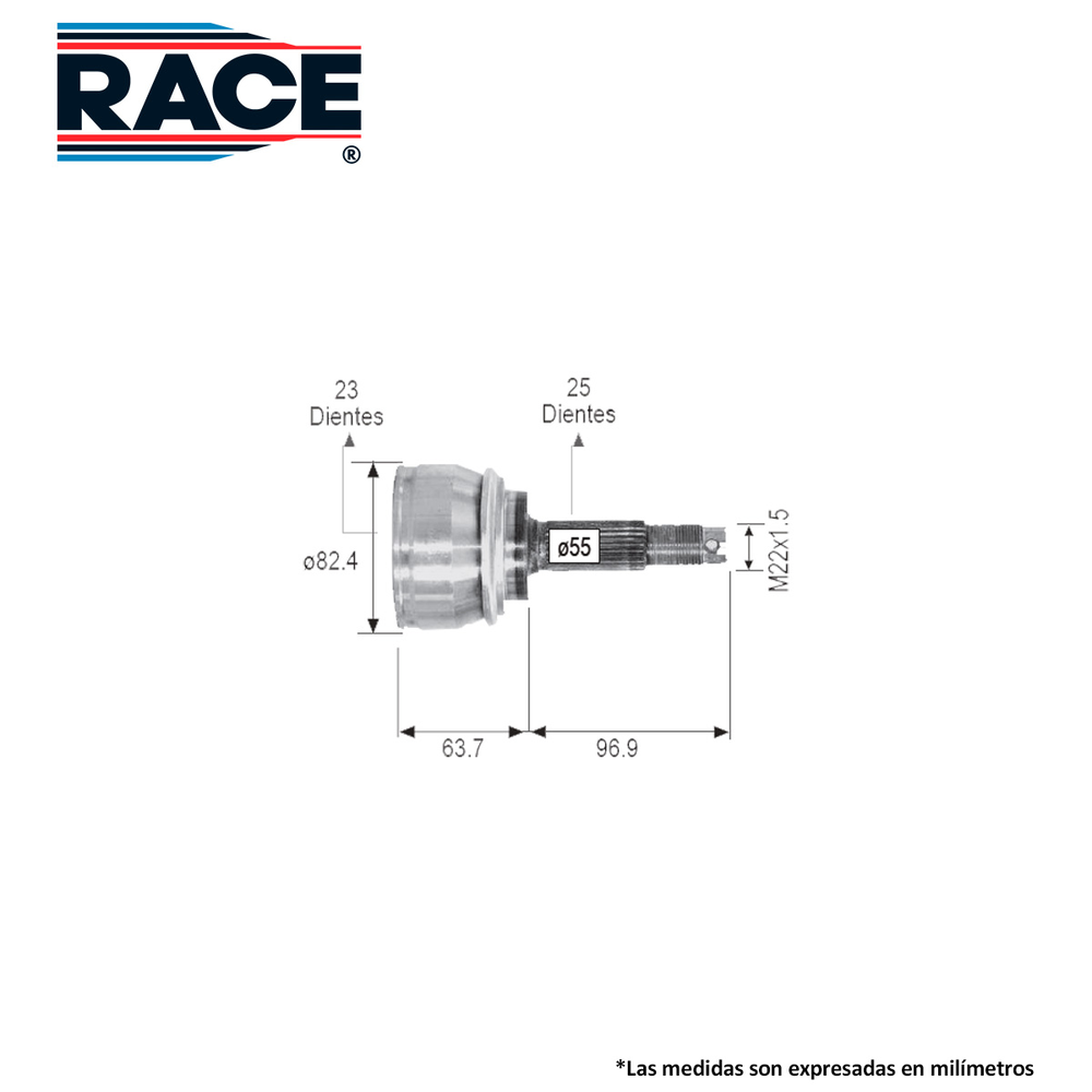 JUNTA LADO RUEDA IZQ-DER NISSAN TSURU 1.6L 2003-2017, TSUBAME 2003-2004 (25EXT-23INT)