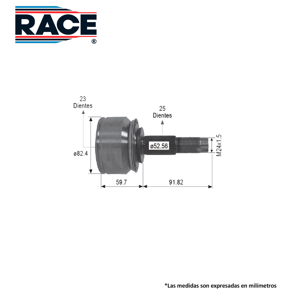 JUNTA LADO RUEDA IZQ-DER CHEVROLET TRAX 1.8L 2013-2017  (T/MAN/AUT)