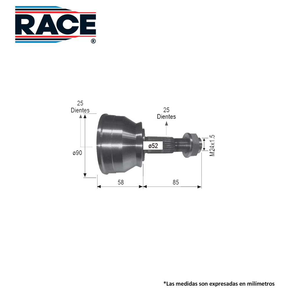 JUNTA LADO RUEDA FIAT PALIO 1.8L 2005-2011 (25EXT-25INT)