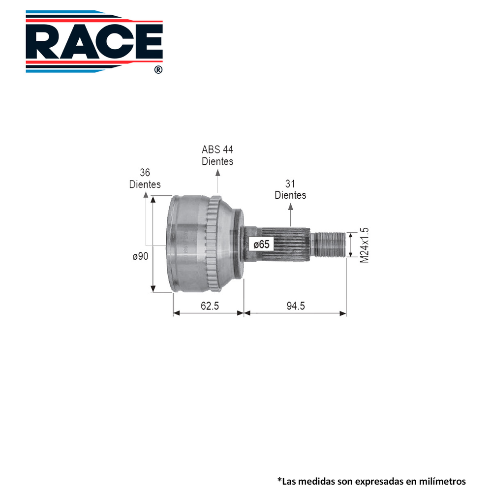JUNTA LADO RUEDA IZQ-DER MAZDA CX-9 3.5L 3.7L 07-014, FORD EDGE 3.5L 07-014 (T/AUT) 36INT X 31EXT