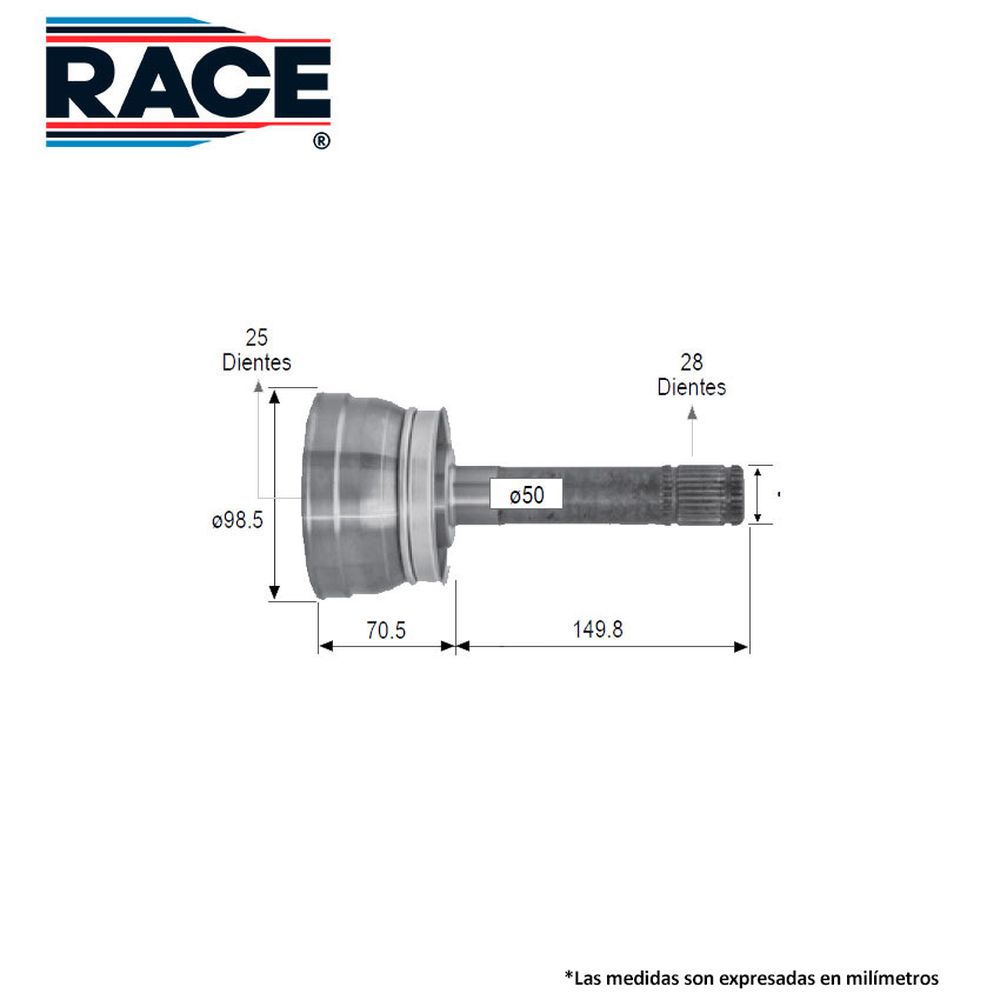 JUNTA LADO RUEDA IZQ-DER NP300 2008-2014, FRONTIER 3.3L 2000-2004,PATHFINDER 3.5L 00-04, (4WD  28EXT-25INT)