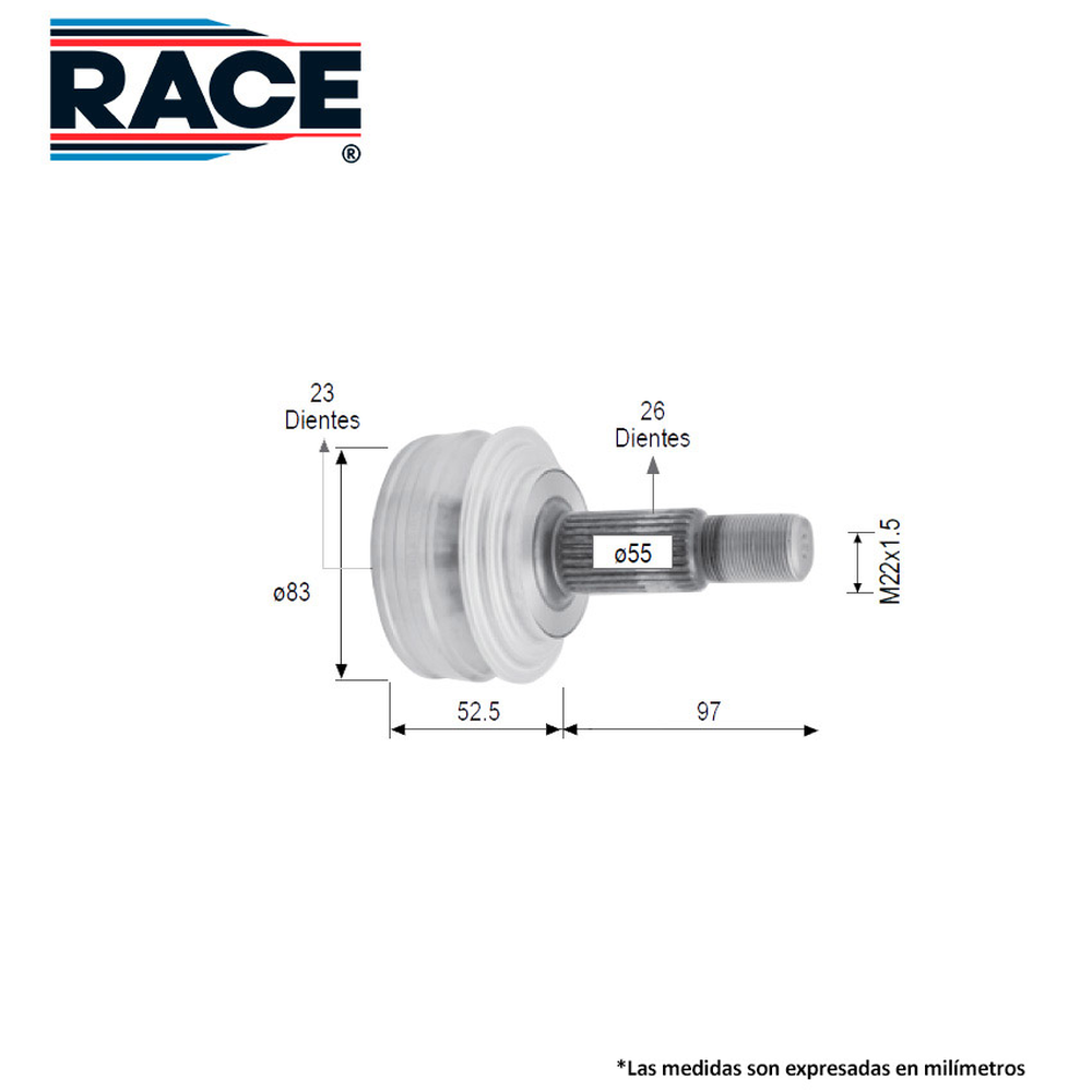 JUNTA LADO RUEDA IZQ-DER TOYOTA YARIS 1.5L 2006-2014  (T/AUT/MAN) (26EXT-23INT)