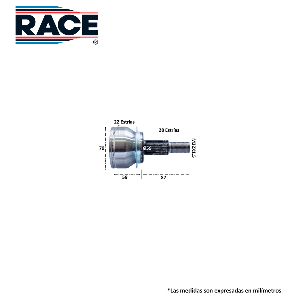 JUNTA LADO RUEDA IZQ-DER MAZDA CX-3 2.0L 2016-2020 (T/AUT) (28EXT-22INT)