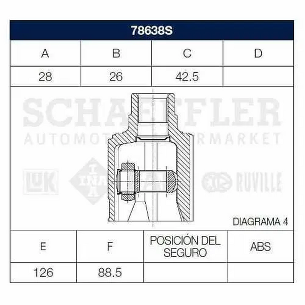 JUNTA LADO CAJA DOD AVENGER 08/09 JOURNEY 09/10 3.5L V6 DERECHO 28X26