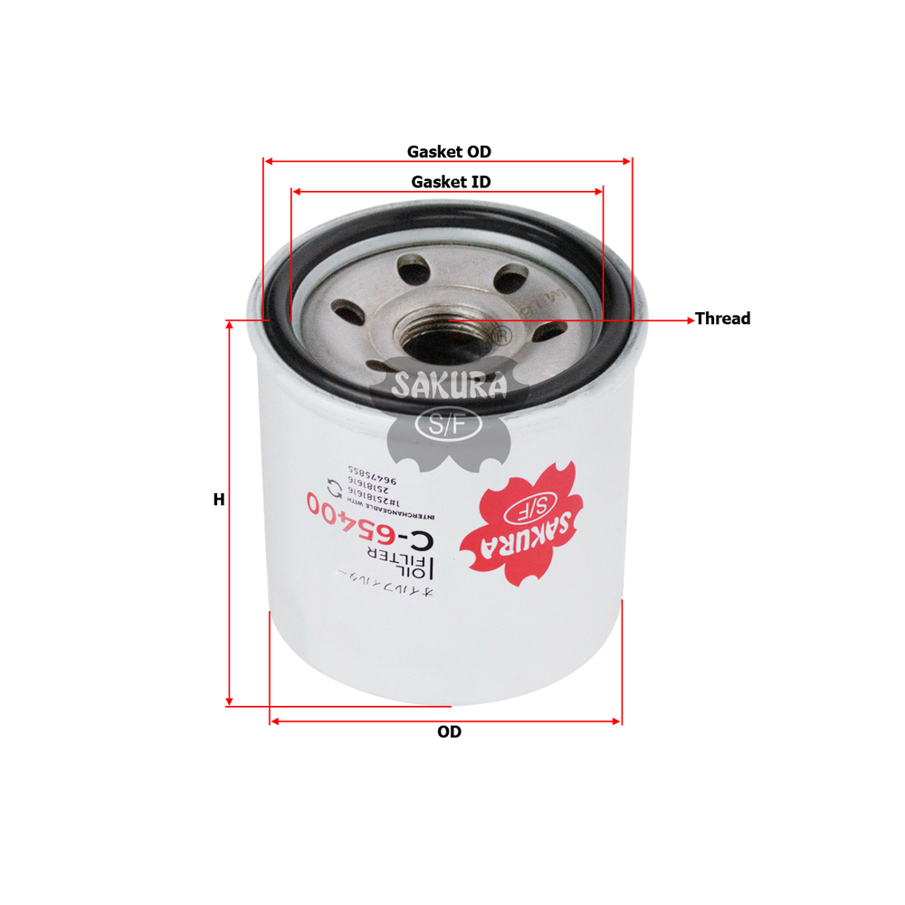 FILTRO DE ACEITE SPARK 1.2L CLASICO 011-017, BEAT 1.2L 018-021, AVEO 1.5L 018-023, TORNADO VAN 022-023