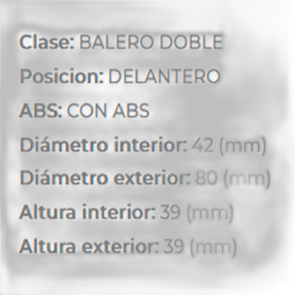 BALERO RUEDA DELANTERA DUSTER 013-020, OROCH 018-022, FLUENCE 011-017, SENTRA 020-023, KICKS 020-023