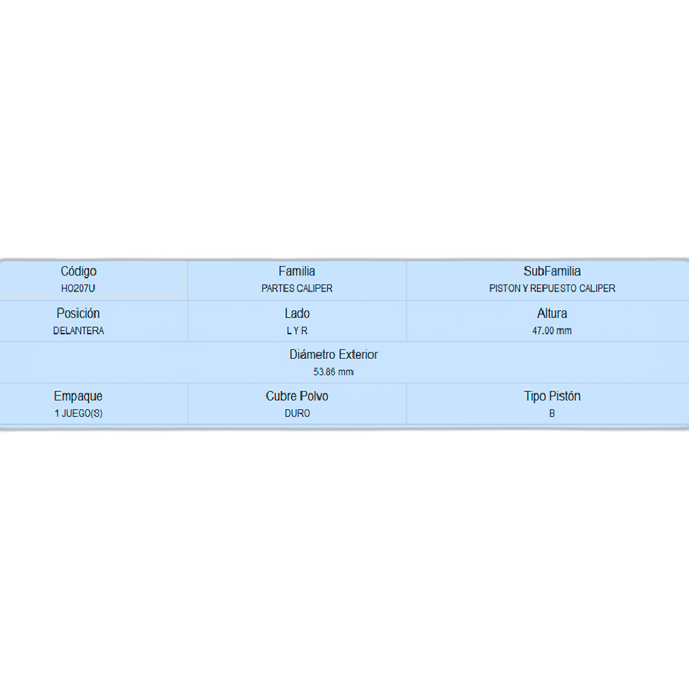 PISTON DE CALIPER DELANTERO NISSAN TIIDA 2007-2018, NISSAN VERSA 2012-2019