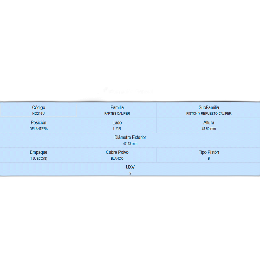 PISTON DE CALIPER DELANTERO MATIZ 04-015