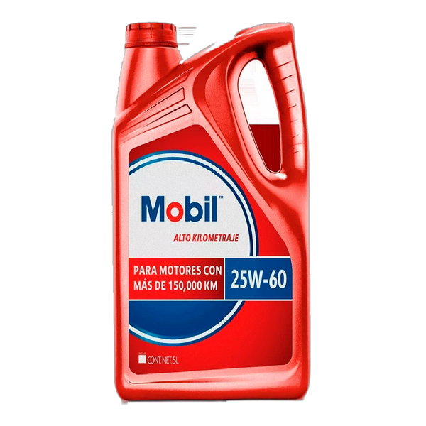 ACEITE MOBIL ALTO KILOMETRAJE BOTE 25W60 GARRAFA 5L = 125016