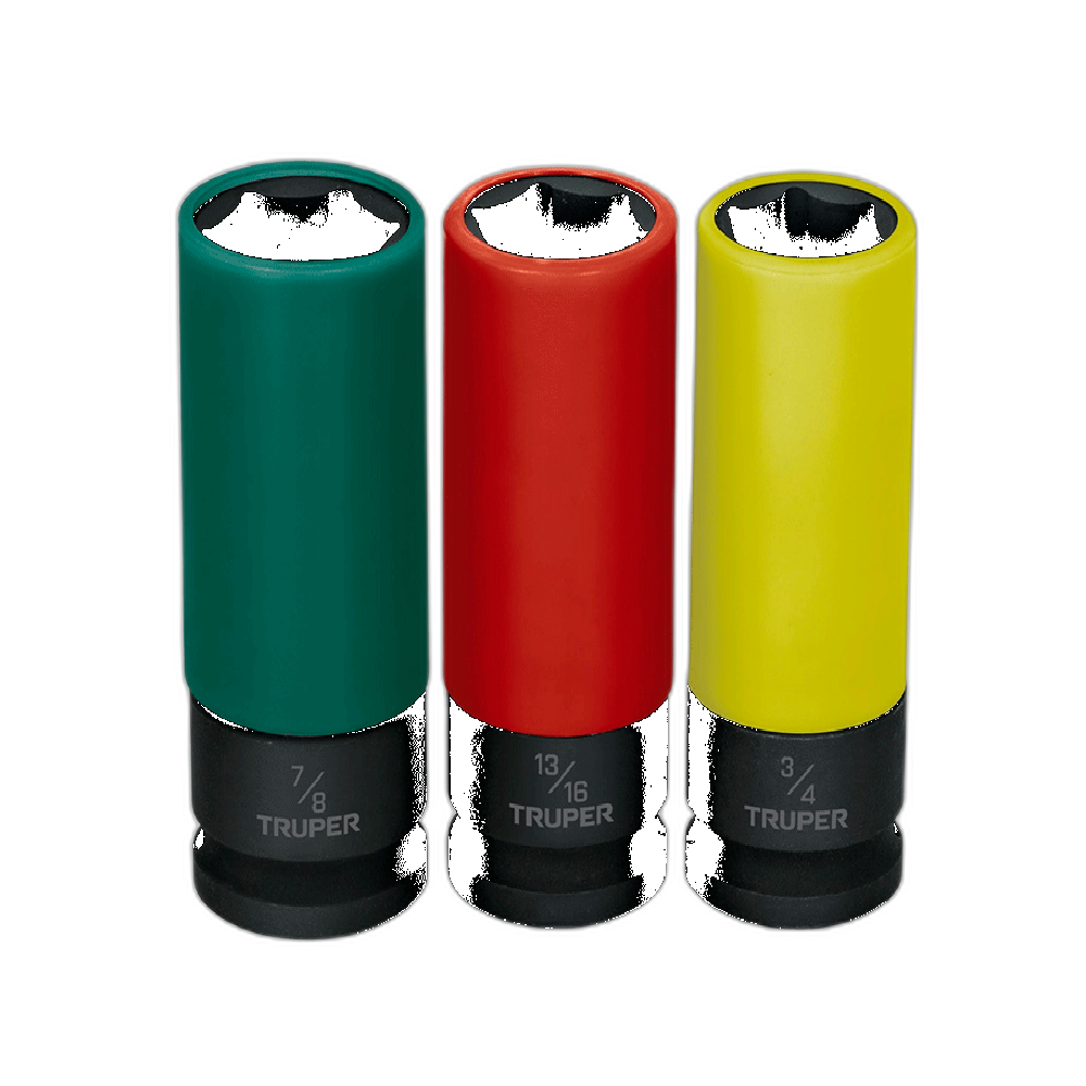 JUEGO 3 DADOS LARGOS 1/2 IMPACTO PROTECCIN PASTICA STD