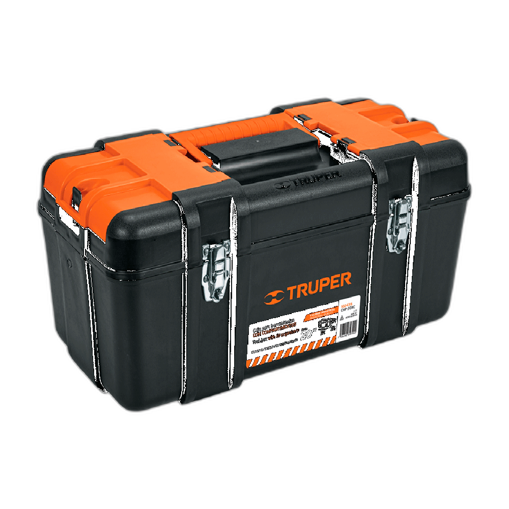 CAJA P/HERRAMIENTA 20 CON COMPARTIMENTOS, BROCHES METALICOS