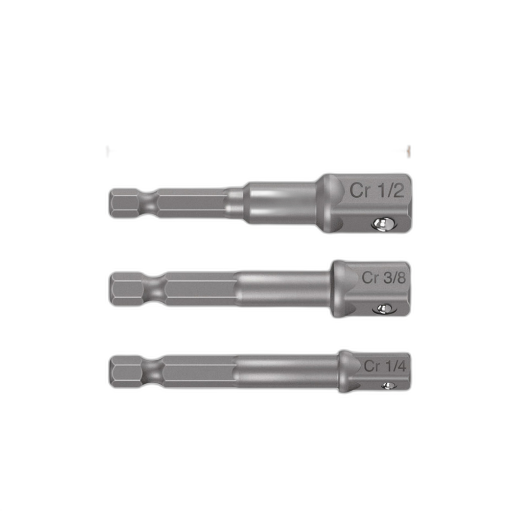 JUEGO DE ADAPTADORES PARA DADOS, 1/4 , 3/8 Y 1/2 , 3 PIEZAS