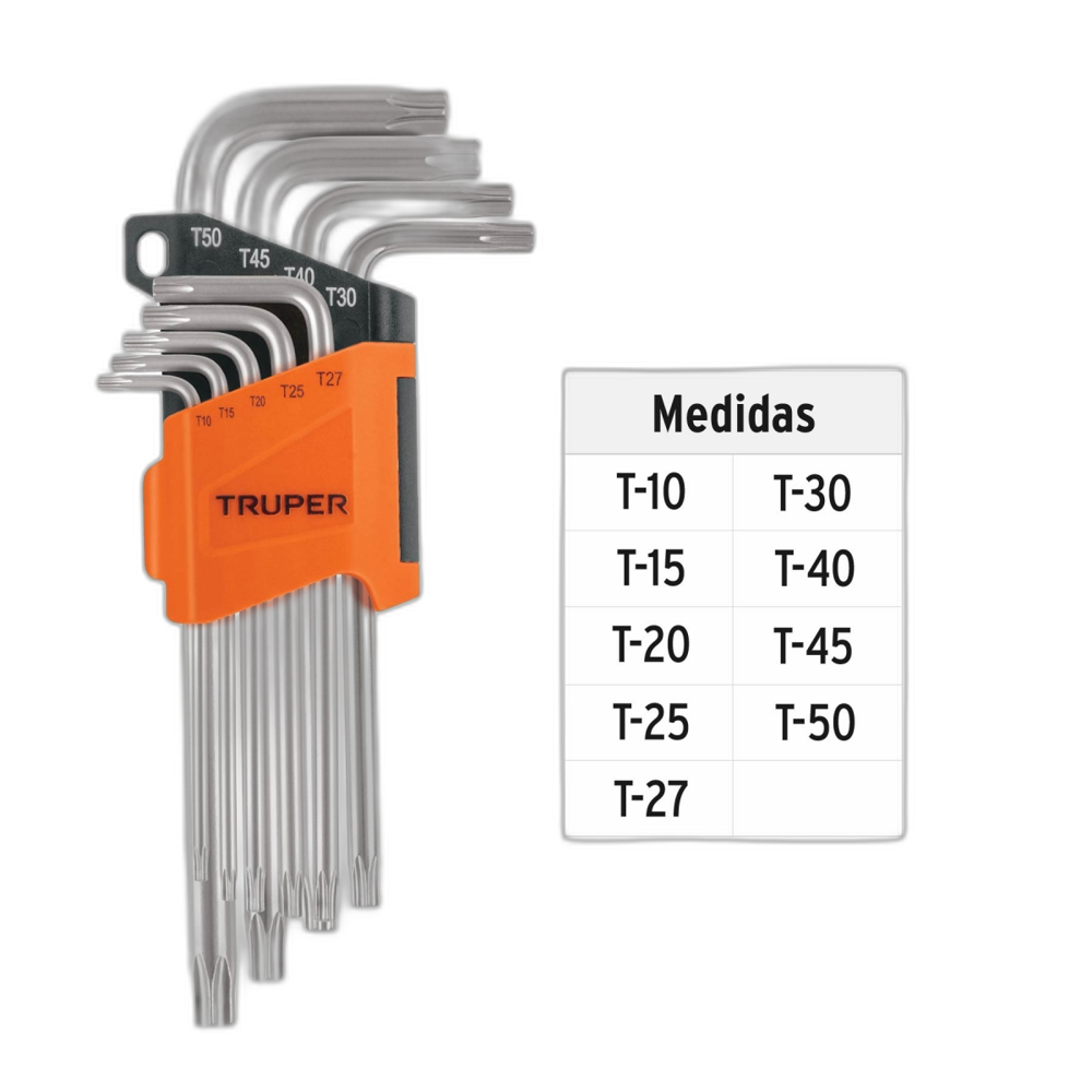 JGO DE 9 LLAVES ALLEN TIPO TORX LARGAS