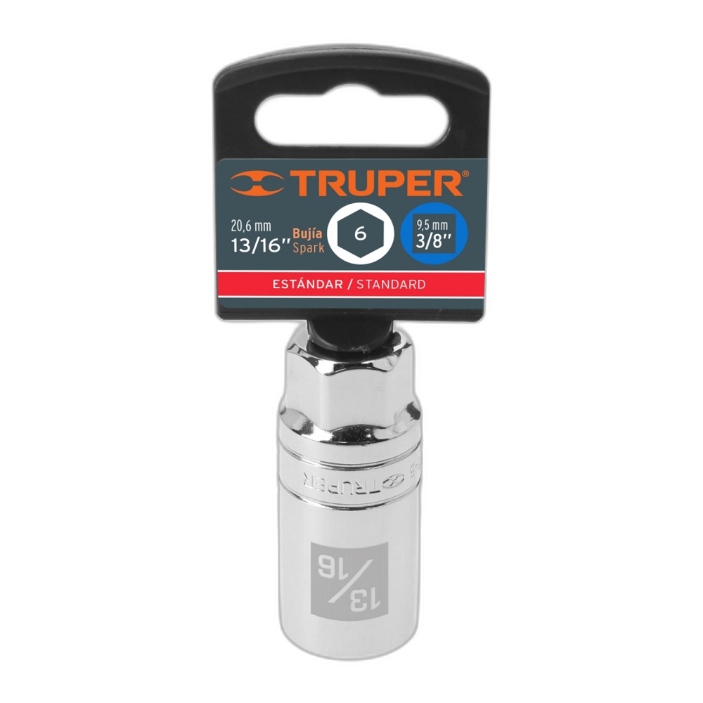 DADO DE 6 PUNTAS DE 13/16' PARA BUJÍAS CUADRO 3/8'