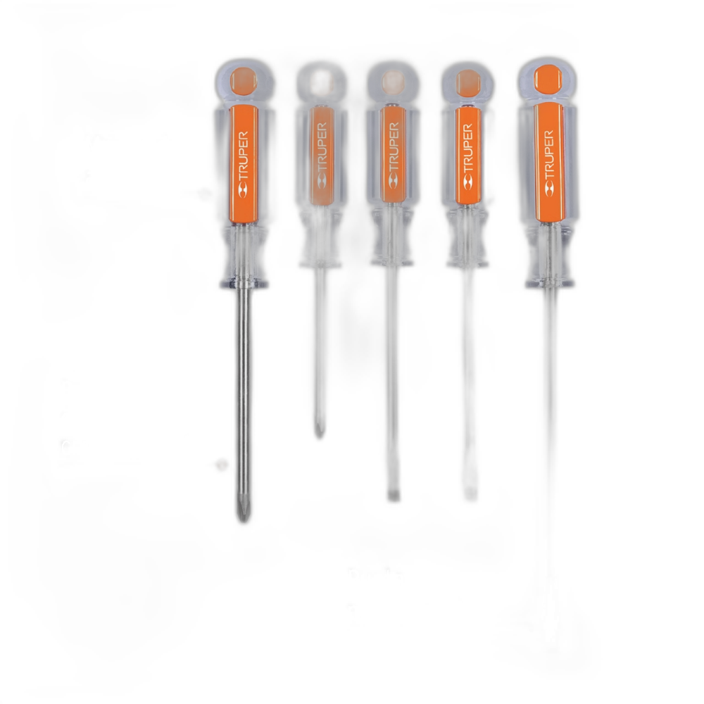 JUEGO DE 5 DESARMADORES MANGOS DE ACETATO