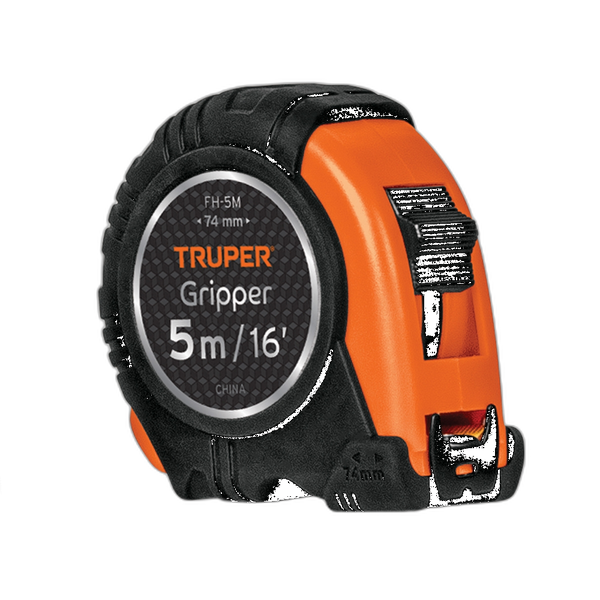 FLEXOMETRO GRIPPER, CONTRA IMPACTO, 5 M, CINTA 19 MM