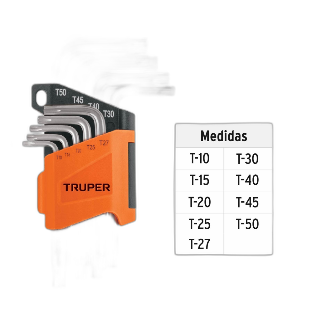 JUEGO DE LLAVES TORX, 9 PZAS