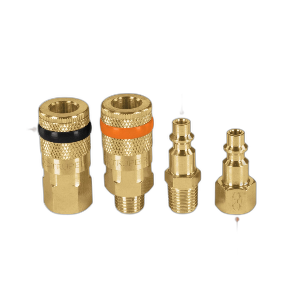 JUEGO DE 2 CONECTORES Y 2 COPLES PARA COMPRESOR DE AIRE