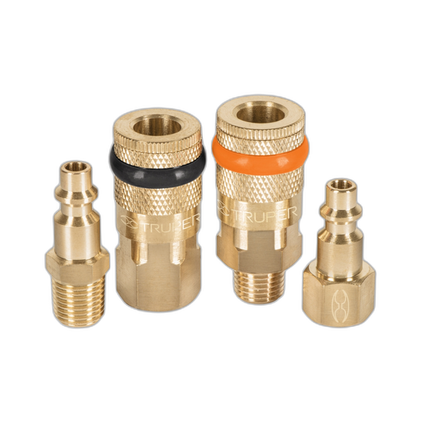 JUEGO DE 2 CONECTORES Y 2 COPLES PARA COMPRESOR DE AIRE