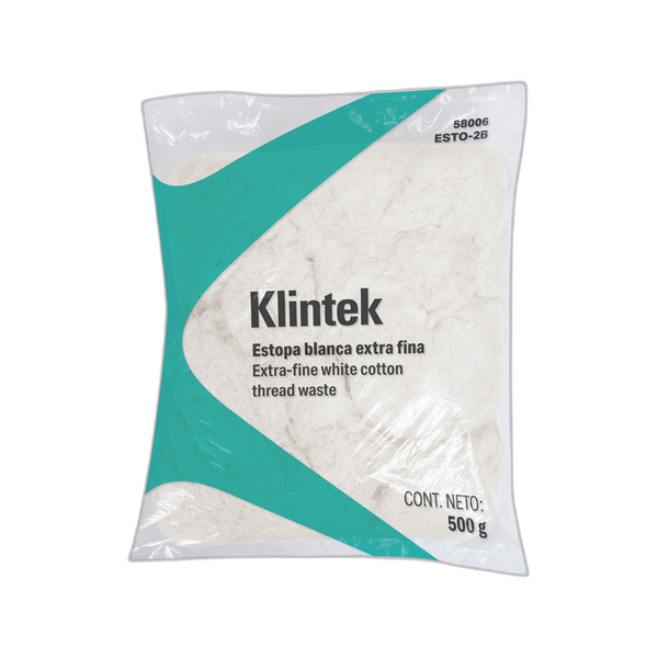 BOLSA DE 1/2 KG DE ESTOPA COLOR BLANCA, KLINTEK