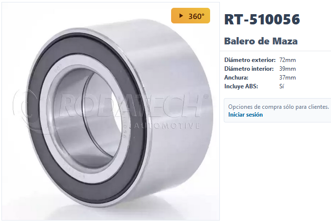 BALERO DOBLE RUEDA DELANTERA  FOCUS 00- 011,ECOSPORT 04-012,FIGO 016-020, FIESTA 011-019, GOL, POINTER