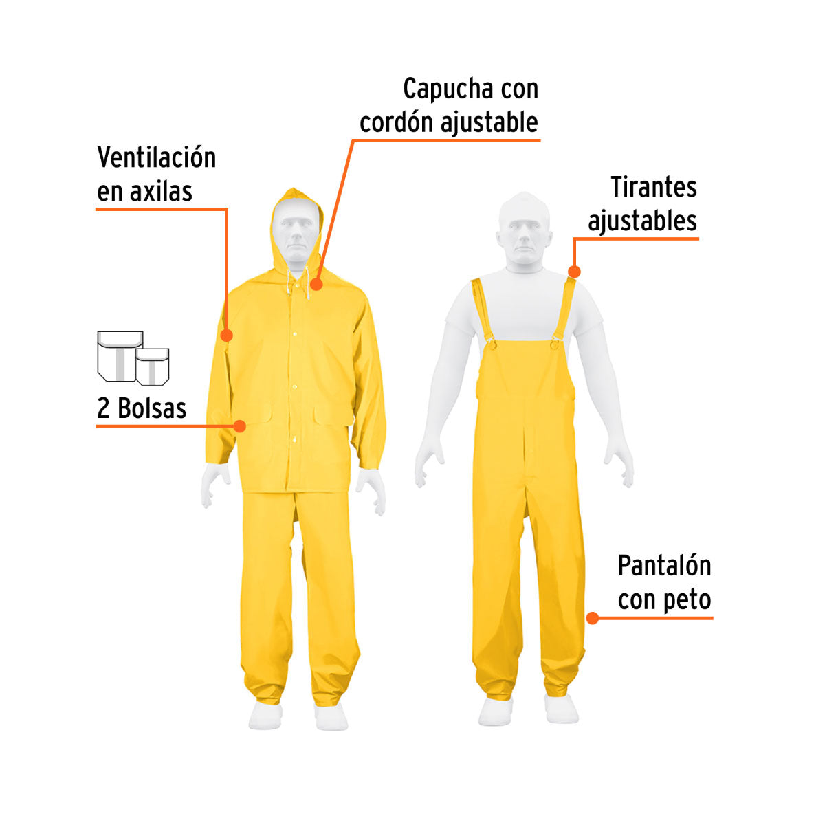 CONJUNTO IMPERMEABLE TRIPLE CAPA, TALLA CH, TRUPER EXPERT