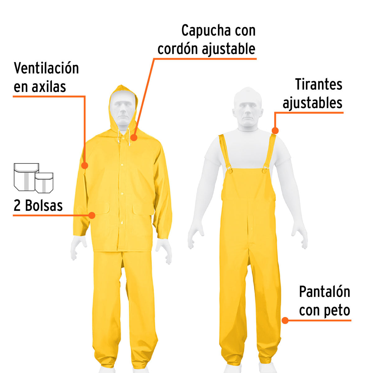 CONJUNTO IMPERMEABLE TRIPLE CAPA, TALLA XG, TRUPER EXPERT