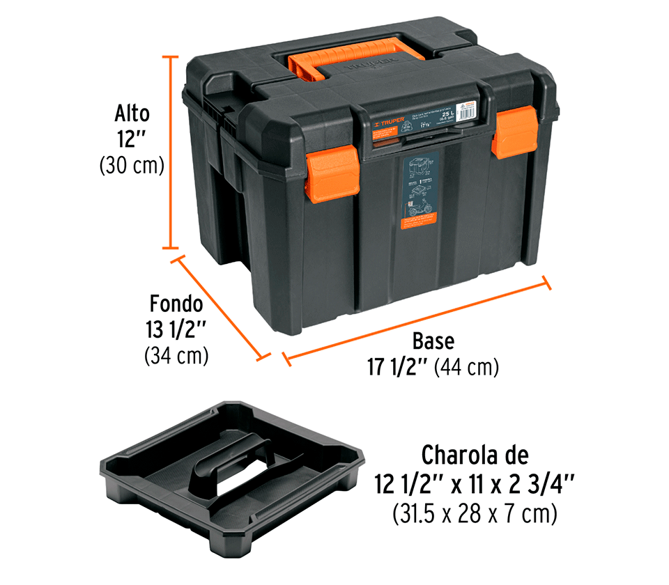 CAJA DE HERRAMIENTAS PROFUNDA DE 17X12, TRUPER