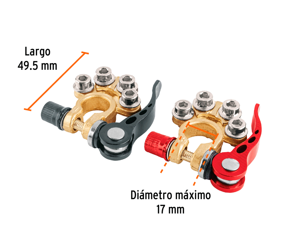 BLISTER 2 TERMINALES PARA BATERIA DESCONEXION RAPIDA, TRUPER