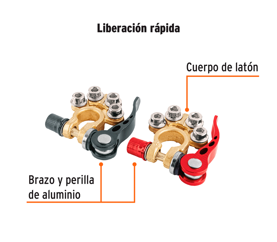 BLISTER 2 TERMINALES PARA BATERIA DESCONEXION RAPIDA, TRUPER