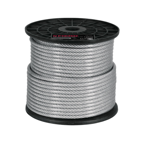 METRO CABLE FLEXIBLE 1/4 ACERO 7X19 RECUBIERTO PVC 75M